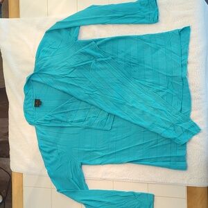 Turquoise open front cardigan